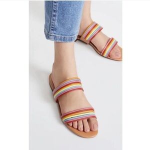 MADEWELL Meg Slides Micro-strap rainbow sandals size 8